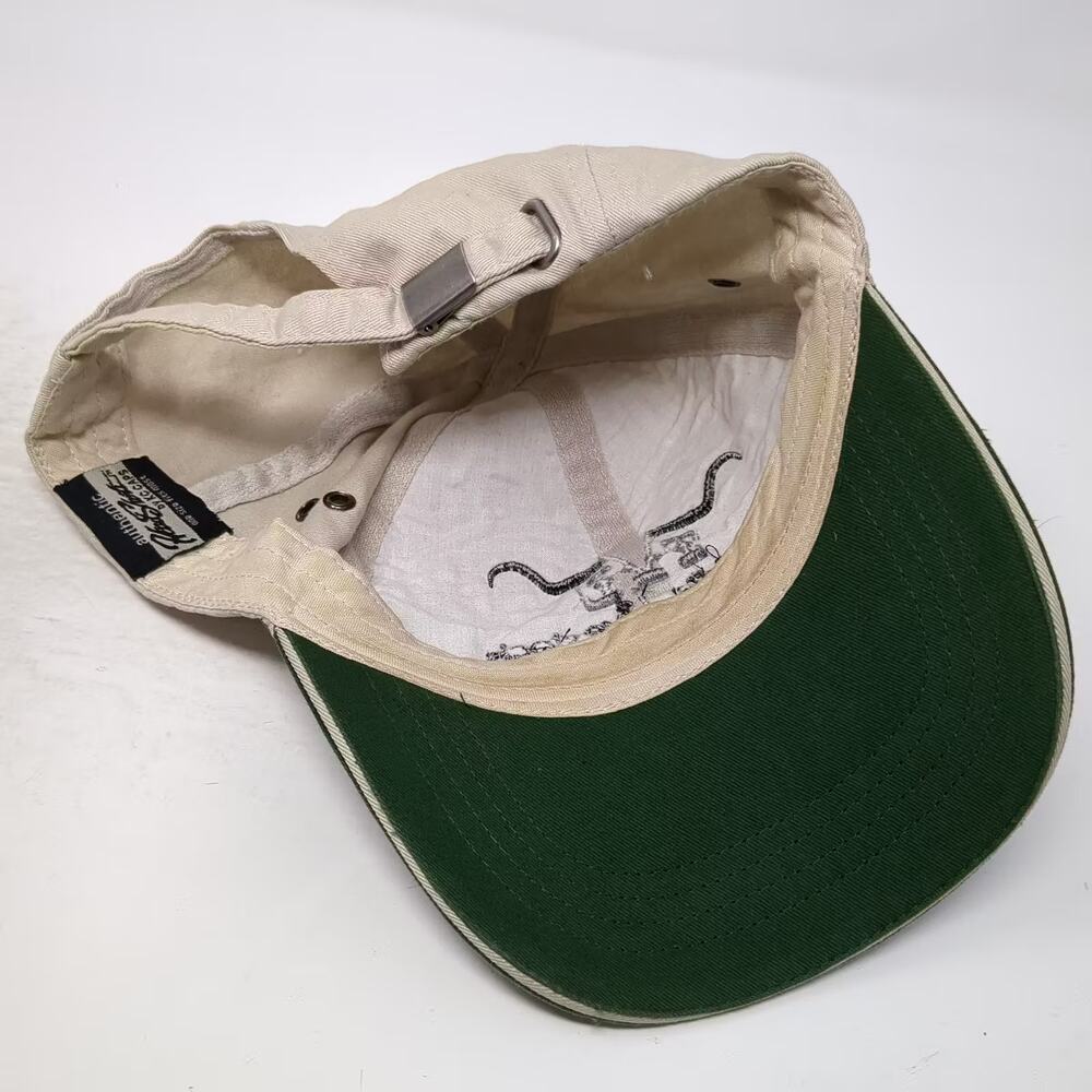 KC CAPS Baseball Cap Beige Green Hat OS Livestock Marketing Logo Embroidered - Picture 7 of 10